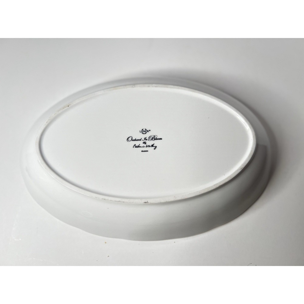 Lenox Orchard in Bloom "Bless This Home" Ceramic Serving Tray 11" x 7. 25" Apple - Picture 2 of 2
